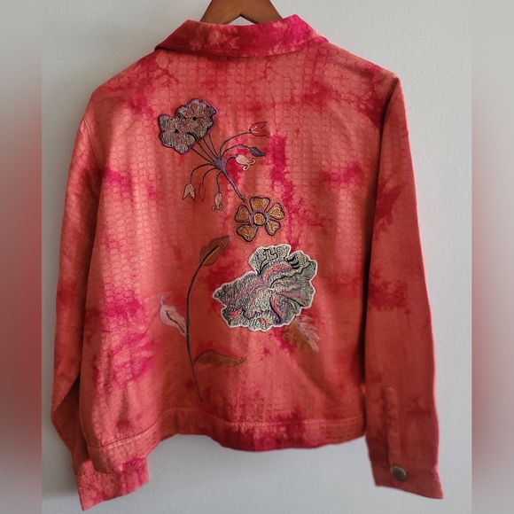 Timbuktu Station Vintage Embroidered Floral Blazer Women's XL Jacket - Picture 5 of 7